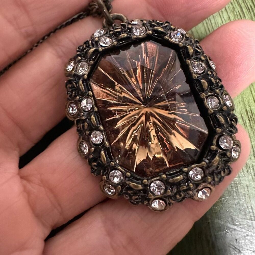 Avon Smokey Topaz Color Pendant Necklace - Picture 1 of 9